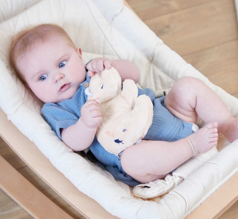 Boule calda o fredda per bambini a forma di orso polare con busta interna contenente argilla e fiori di lavanda, adatta fin dalla nascita